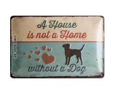 Nostalgic-Art 22269, PfotenSchild-A House is not a Home, Blechschild 20x30 cm, Metall, Bunt, 20 x 30 x 0.2 cm