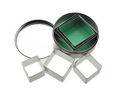 Kitchen Craft Ausstechförmchen Quadrat, 6er-Set