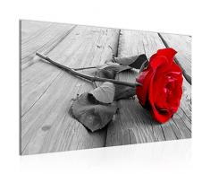 Bild Blumen Rose Wandbild Vlies - Leinwand Bilder XXL Format Wandbilder Wohnzimmer Wohnung Deko Kunstdrucke Rot 1 Teilig - MADE IN GERMANY - Fertig zum Aufhängen 204414a