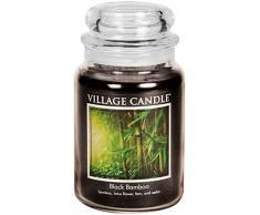Village Candle 106326329 schwarzer Bambus große Duftkerze im Glas, 737 g, Schwarz, 11 x 10,6 cm