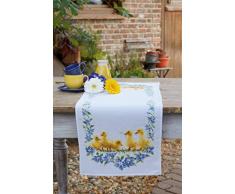 Vervaco PN-0161766 Küken Aida Tischläufer Stickset Zählmuster, Baumwolle, mehrfarbig, ca. 32 x 84 cm / 12,8 x 33,6