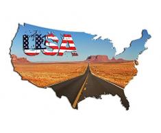Graz Design 631022_40 Wandsticker Wandtattoo USA Amerika Route Flagge_65x40cm