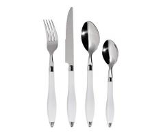 Premier Housewares 16-teiliges Besteckset Lucianna weiß, ABS Plvastic, Rostfreier Stahl, 5x18x25