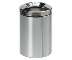 Papierkorb, selbstlöschend, Inhalt 15 l, Höhe 380 mm, Edelstahl - Papierkörbe Feuerhemmende Papierkörbe Sicherheitsabfallbehälter Sicherheitspapierkörbe