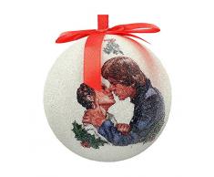 Star Wars - Han und Leia Weihnachtskugel, weiÃ, 8Â x 8Â x 8 cm