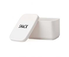 Design Letters Design Briefe Snackbox für Lunchboxen & Lebensmittelaufbewahrung, Polypropylen, weiß, Snack Box