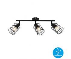 Briloner Leuchten Spotleuchte, Deckenspot 3-flammig, Deckenlampe retro, vintage, Strahler dreh-und schwenkbar, Black Steel, 3xE14, max. 40 Watt, Metall, Schwarz