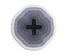 Grund KARIM RASHID Exklusiver Designer Badteppich 100% Polyacryl, ultra soft, rutschfest, ÖKO-TEX-zertifiziert, 5 Jahre Garantie, KARIM 03, Badematte 60 cm rund, grau