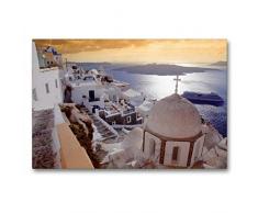 Premium Textil-Leinwand 90 x 60 cm Quer-Format SANTORINI | Wandbild, HD-Bild auf Keilrahmen, Fertigbild auf hochwertigem Vlies, Leinwanddruck von Thomas Herzog