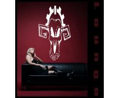 INDIGOS 4052166010566 Wandtattoo w109 Schädel, Kopf, Fantasy Wandaufkleber 120 x 90 cm, schwarz