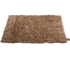 Gözze Teppich, 100% Baumwolle, Wollgarn-Hochfloroptik, 50 x 70 cm, Marone, 1010-8033-7