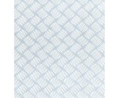 Klebefolie Industrial-Optik Metall Riffel Matt mit Struktur Dekofolie Möbelfolie Tapeten selbstklebende Folie, PVC, silber, 45 cm x 1,5 m, Stärke: 0,215 mm, Venilia 53126