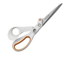 Fiskars Razor Edge Allzweckschere, Länge: 21 cm, Rostfreie Stahl-Klinge/Kunststoff-Griffe, Weiß/Orange, Amplify, 1005223