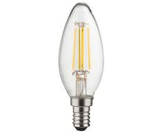MÜLLER-LICHT Retro-LED Lampe Kerzenform ersetzt 40 W, Glas, E14, 4 W, weiß, 1er Set