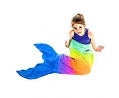 Blankie Tails - Die Original Meerjungfrau Decke - Rainbow Ombre - für Kinder ab 3 Jahren