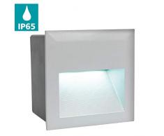 EGLO LED Außen-Einbauleuchte Zimba-LED, 1 flammige Außenleuchte, Wand-Einbaulampe aus Aluguss, Farbe: Silber, L: 14cm, IP65
