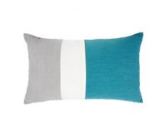 Ostaria Bayadere Kissen rechteckig, aus Polycotton, Türkis, 50 x 12 x 30 cm