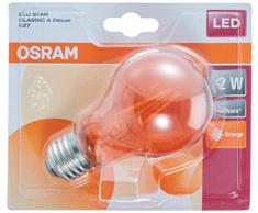Osram LED Star Classic A Décor Orange Lampe, in Kolbenform mit E27-Sockel, Dekoratives oranges Licht und Design, Ersetzt 15 Watt, 6er-Pack