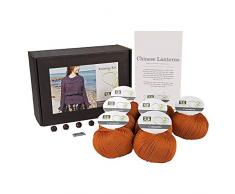 DesignEtte Medium 100% ägyptische Baumwolle Strick-Set chinesischen Laternen P Gebranntes Orange