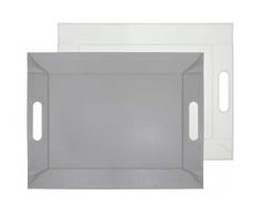 Freeform Duo - Wendetablett, grau/weiß, klein Tablett, Kunstleder, Gris - Blanc, 45 x 35 cm