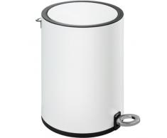 WENKO Kosmetik Treteimer Monza, Badezimmer-Mülleimer mit Absenkautomatik, kleiner Abfalleimer, integrierter Beutelhalter, 3 Liter, matt-weiß