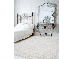 benuta Hochflorteppich Swirls Shaggy Langflor Beige 80x150 cm Kunstfaser schadstofffrei