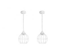 LIFA LIVING Vintage Hängelampen Set, 2 Hängeleuchten für Wohnzimmer & Schlafzimmer, Pendellampen mit Befestigung und 1,3 m Kabel, E27 Fassung