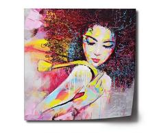 Crescent Art gerahmt schwarz Art African American Art Wand für Wohnzimmer, Original Design Malerei auf Leinwand drucken