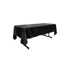 LA, Leinen, Polyester, Popelin, Tischdecke, Polyester, Schwarz, 152.4 x 305 x 0.04 cm
