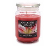 Candle-lite - Duftkerze im Glas, Sweet Pear Lily 510g, Rot, 10 x 10 x 14.5 cm