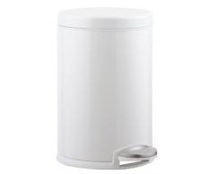 simplehuman, 4,5 Liter, kleiner runder Treteimer, weiß Stahl, 10 Jahre Garantie