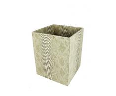 SIGNATURE HOME COLLECTION Papierkorb, Kunstleder, beige, 22 x 22 x 28 cm