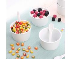 Holst Porzellan ES 301 FA1 Eisbecher, Gelateria mit Eislöffel, weiß, 10.5 x 10.5 x 6 cm, 6 Einheiten