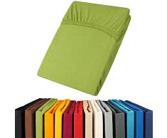 aqua-textil Viana Spannbettlaken 180x200-200x200 cm grün Baumwolle Spannbetttuch Jersey Laken