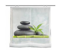 Home Fashion 69898-768 Raffrollo Digitaldruck Carozo Voile mit Fensterhaken und Zubehör, 140 x 80 cm, grün