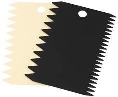 FMprofessional Teigschaber gezackt Kunststoff, Schwarz/Vanille, ca. 12cm