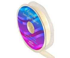 Eleganza 15 mm x 25 m Geschenkband aus Organza mit Satin-Einfassung, Elfenbein 61
