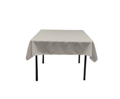LA Linen Quadratische Tischdecke aus Polyester/Popeline, Polyester, hellgrau, 132 x 132 x 0.04 cm