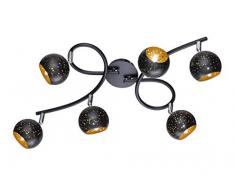 WOFI Deckenspot, Metall, G9, 90 W, Schwarz, 68 x 38.5 x 21 cm