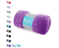 AmeliaHome 39502 Kuscheldecke 150x200 cm violett Decke Microfaser Mikrofaserdecke Fleecedecke Wohndecke Fleece weich sanft kuschelig lila violet lilac Tyler Collection