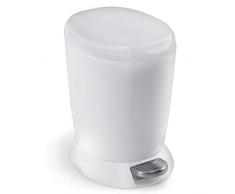 simplehuman, 6 Liter, runder Treteimer, weiß, 5 Jahre Garantie