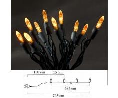 Konstsmide 3602-850 LED Lichterkette / für Innen (IP20) / 230V Innen / 40 orange Dioden / grüne Kabel
