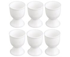 Kitchen Craft Eierbecher aus Porzellan, Weiß,, 0.37 x 4.9 x 6.7 cm, 6er Set
