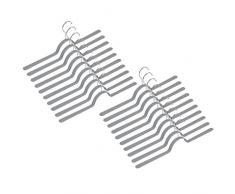 Levivo Kleiderbügel, im 20er Set, Federstahl, dunkelgrau, 47 x 2 x cm