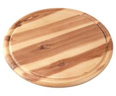 Fackelmann Vesperbrett AKAZIE, Küchenbrett aus Natur-Holz mit Saftrille, Frühstücksbrettchen (Farbe: Braun), Menge: 1 Stück