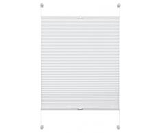 Deco Company Plissee zum Klemmen, Blickdichtes Faltrollo, Alle Montage-Teile inklusive, EASYFIX Plissee verspannt mit zwei Bedienschienen, Weiß, 50 x 130 cm (BxH)