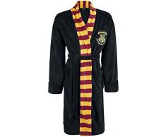 Harry Potter Damen Bademantel mit Hogwarts Wappen, mit Bindegürtel und Seitentaschen