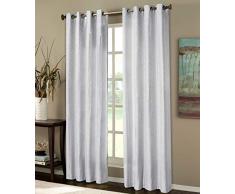 Thermo Ösen Vorhang mit Polar Fleece Rücken - 20500-350gr./m², Gardine Matt Verdunkelungsstoff Blickdicht. 245cm x 140cm (HxB), Weiß 20500, 20500