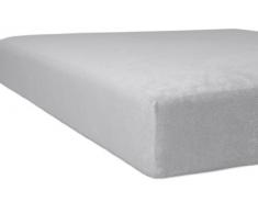 Kneer 1002209 Flausch Frottee Spannbetttuch Qualität 10, Größe 90 x 210 bis 100 x 220 cm, Platin