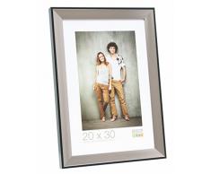 Deknudt Frames Bilderrahmen mit Aufsteller GrÃ¶Ãe (Bild): 24 cm H x 18 cm B, Farbe: Silber/Schwarz